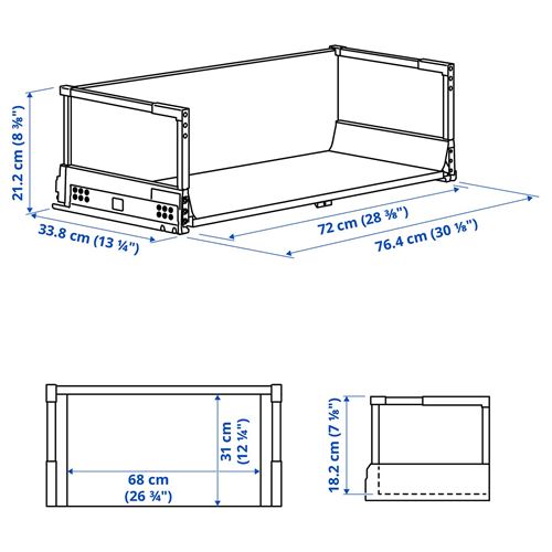 IKEA - MAXIMERA, mutfak çekmecesi, beyaz, 80x37 cm