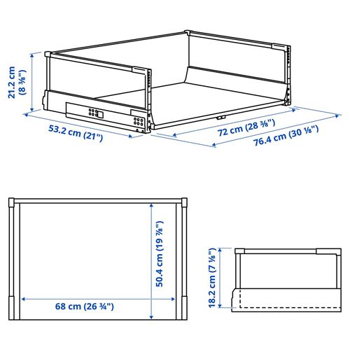 IKEA - MAXIMERA, kitchen drawer, white, 80x60 cm
