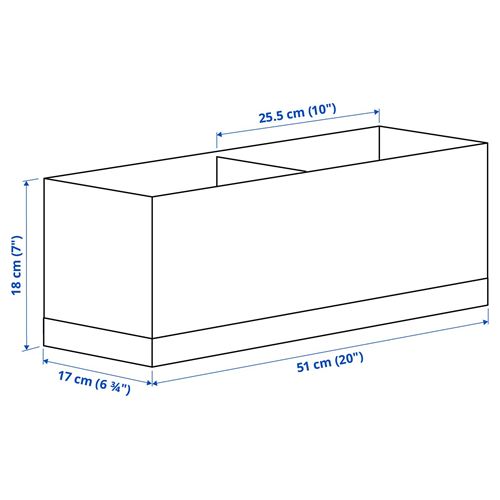 IKEA - STUK, box with compartments, white/black, 17x51x18 cm