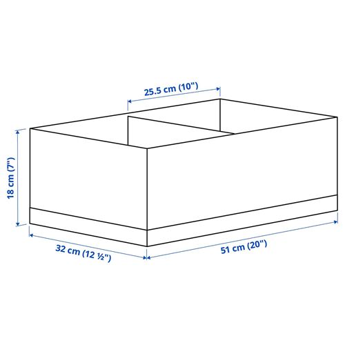IKEA - STUK, box with compartments, white/black, 32x51x18 cm