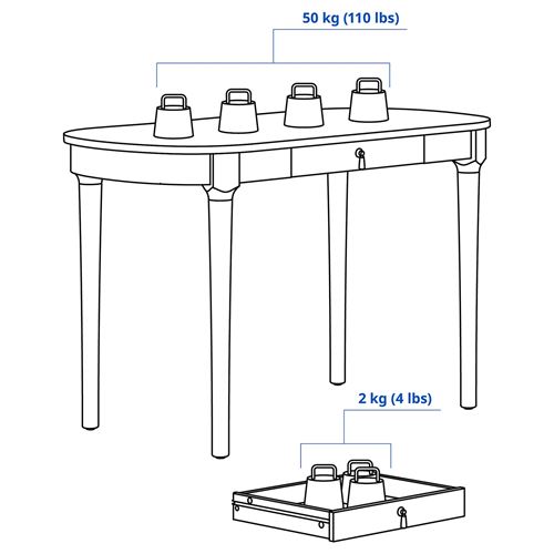IKEA - ROSENTORP, çalışma masası, beyaz, 120x60 cm