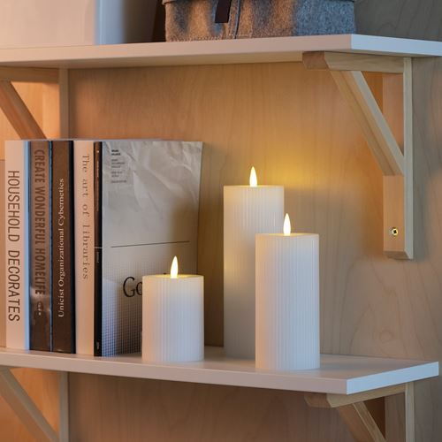 IKEA - SILVERMAS, LED scented block candle, white
