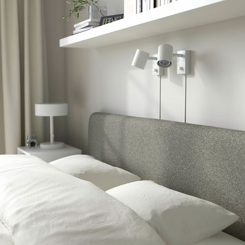 IKEA - SLATTUM, bed cover, grey/beige, 160 cm