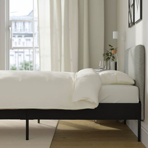 IKEA - SLATTUM, single bed, grey/beige, 90x200 cm