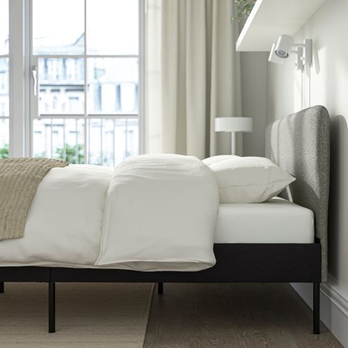 IKEA - SLATTUM, double bed, grey/beige, 160x200 cm