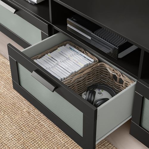 IKEA - BRIMNES, tv bench, black, 216x41x54 cm