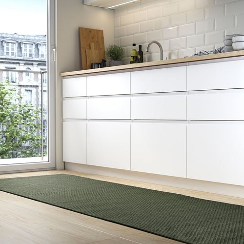 IKEA - MORUM, runner rug, dark green, 80x250 cm