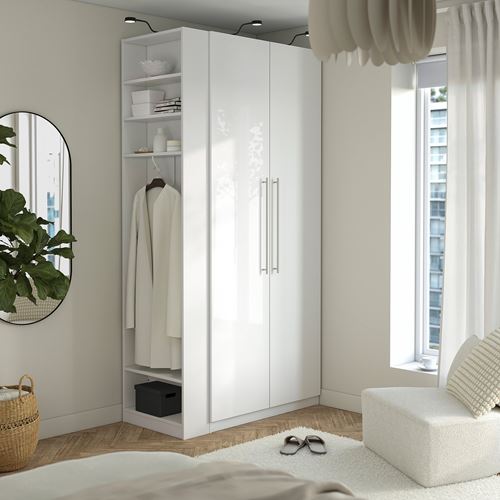 IKEA - PAX/FARDAL, PAX wardrobe, white-high-gloss, 120x60x201 cm