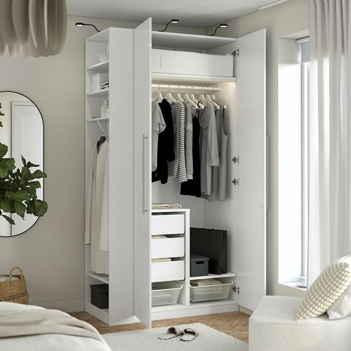 IKEA - PAX/FARDAL, PAX wardrobe, white-high-gloss, 120x60x201 cm