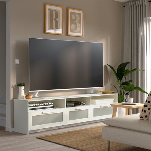 IKEA - BRIMNES, tv sehpası, beyaz, 216x41x54 cm