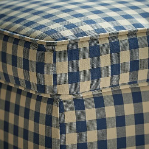 IKEA - STRANDMON, storage puff, Sulviken blue-beige