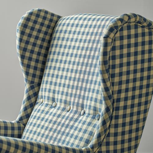 IKEA - STRANDMON, armchair, Sulviken blue-beige