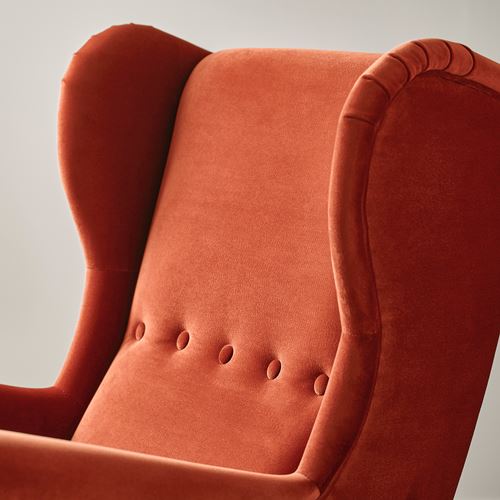IKEA - STRANDMON, tekli koltuk, Tommaboda kahverengi-kırmızı