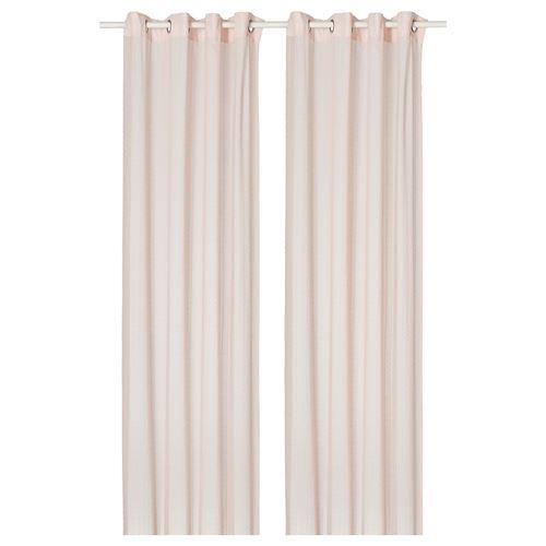 IKEA - MATILDA, sheer curtains, 1 pair, pale pink, 145x300 cm