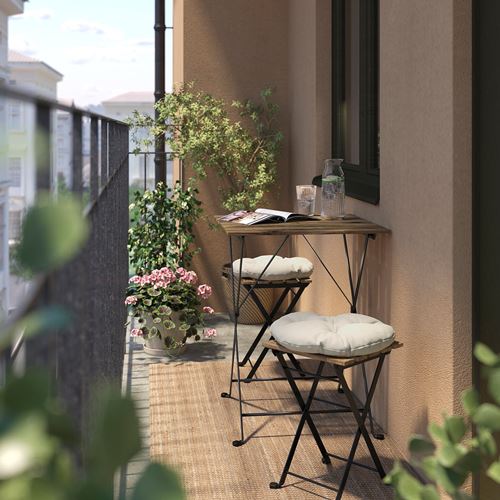 IKEA - TARNÖ, katlanır tabure, siyah-kahverengi