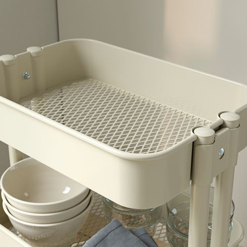 IKEA - RASKOG, servis arabası, bej, 28x38x61 cm