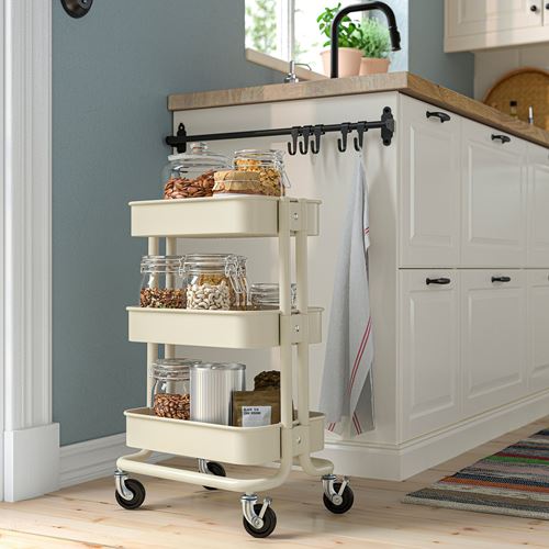 IKEA - RASKOG, servis arabası, bej, 28x38x61 cm