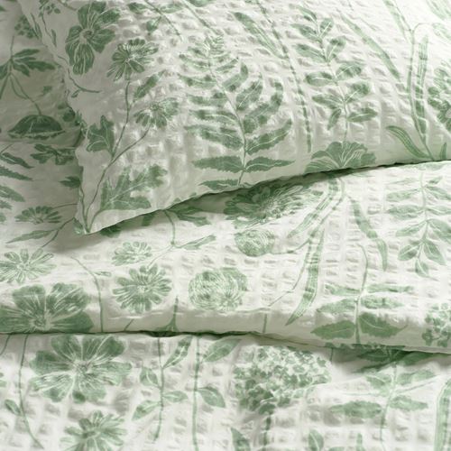 IKEA - NALBJÖRNBAR, double quilt cover and 2 pillowcases, white/grey/green, 240x220/50x60 cm