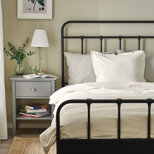 IKEA - LUKTVICKER, double quilt cover and 2 pillowcases, white, 240x220/50x60 cm