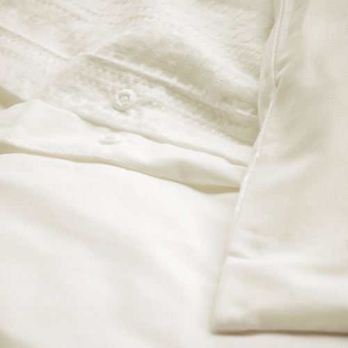 IKEA - LUKTVICKER, double quilt cover and 2 pillowcases, white, 240x220/50x60 cm