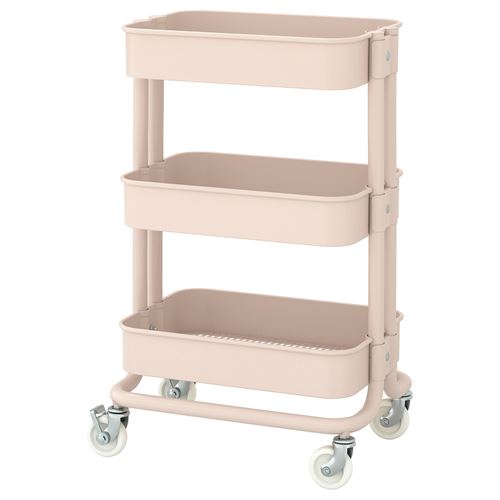 IKEA - RASKOG, trolley, pink, 28x38x61 cm