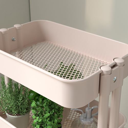 IKEA - RASKOG, servis arabası, pembe, 35x45x77 cm