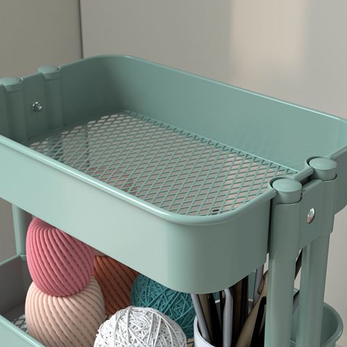 IKEA - RASKOG, trolley, light turquoise, 35x45x77 cm