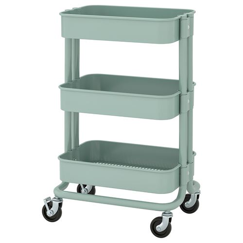 IKEA - RASKOG, trolley, light turquoise, 28x38x61 cm