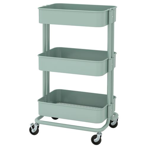 IKEA - RASKOG, trolley, light turquoise, 35x45x77 cm