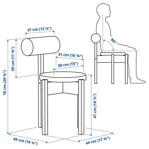 IKEA - IKEA PS 2026, döşemeli sandalye, parlak mavi-Knaback parlak mavi