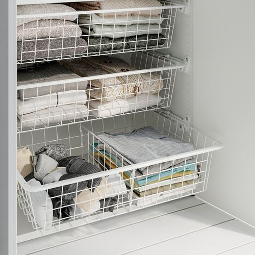 IKEA - ALTARLIDEN, metal basket with pull-out rail, white, 60x42 cm