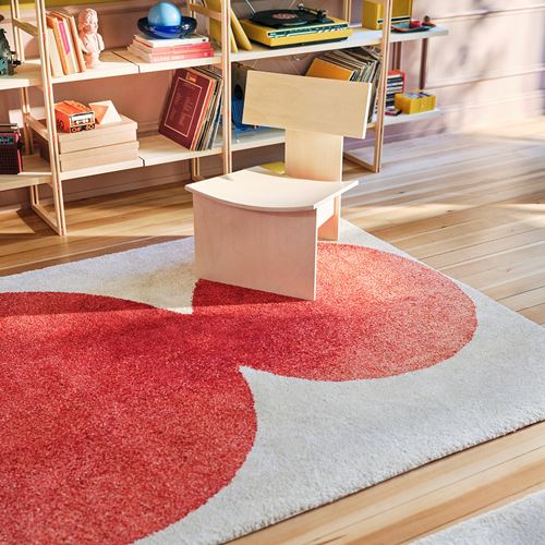 IKEA - IKEA PS 2026, büyük halı, kırık beyaz-kırmızı, 170x240 cm
