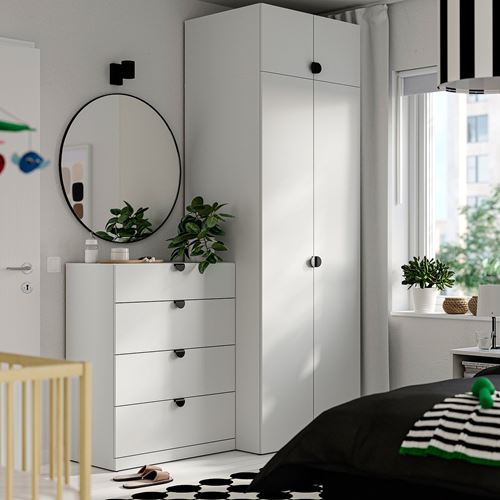 IKEA - LASTARE, chest of 4 drawers, white, 80x42x100 cm