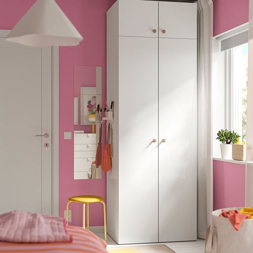 IKEA - LASTARE, LASTARE wardrobe, white, 80x62x236 cm