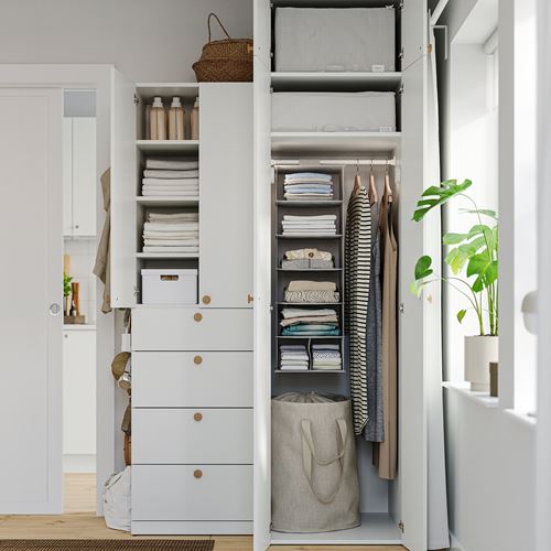 IKEA - STUK, storage with compartments, white/black, 30x30x90 cm