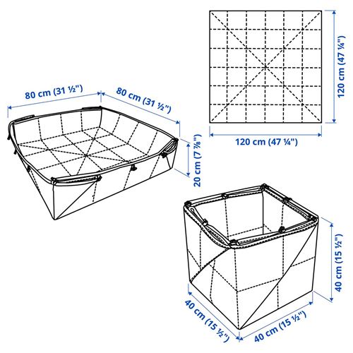 IKEA - GREJSIMOJS, oyun matı-saklama kutusu, bej, 120x120 cm
