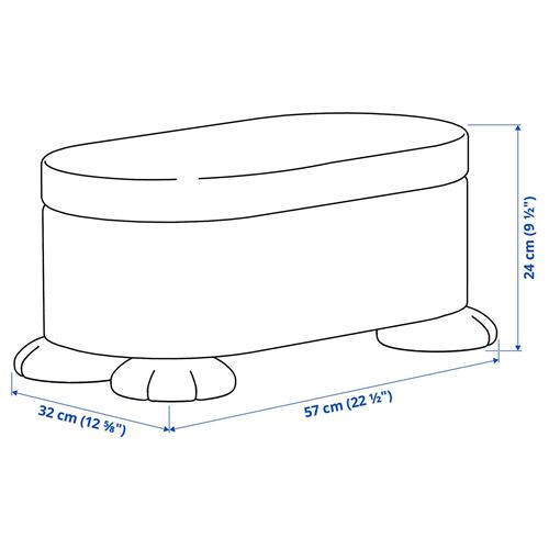 IKEA - GREJSIMOJS, depolamalı puf, sarı, 24x57x32 cm