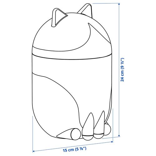 IKEA - GREJSIMOJS, kapaklı kutu, siyah-beyaz, 15x24 cm