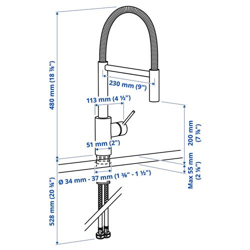 IKEA - SALLSJÖN, sink tap, metal color
