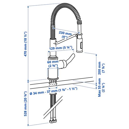 IKEA - TAKSJÖN, eviye bataryası, metal rengi