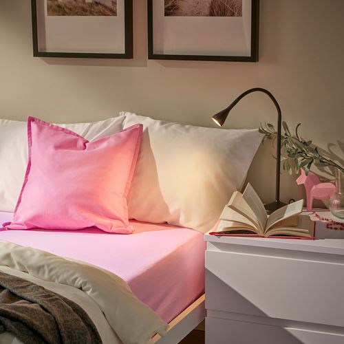 IKEA - VARVIAL, lastikli çarşaf, bej, 160x200 cm