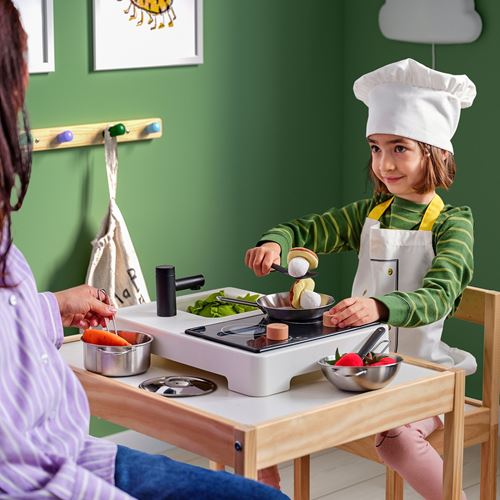 IKEA - STENMUS, mini oyun mutfağı, siyah-beyaz, 43x32 cm