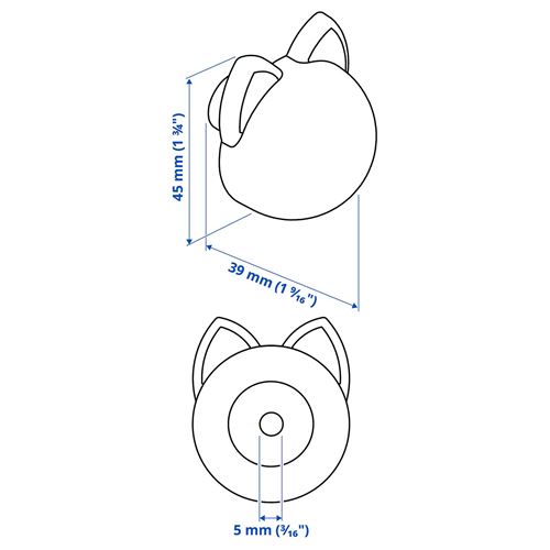 IKEA - GREJSIMOJS, topuz, antrasit, 38 mm