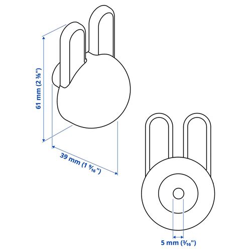 IKEA - GREJSIMOJS, topuz, açık gri, 38 mm