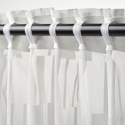 IKEA - BERGNEJLIKA, tül perde/2 kanat, beyaz, 145x300 cm