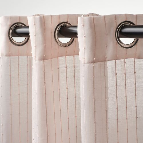 IKEA - MATILDA, sheer curtains, 1 pair, pale pink, 145x300 cm
