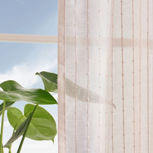 IKEA - MATILDA, sheer curtains, 1 pair, pale pink, 145x300 cm