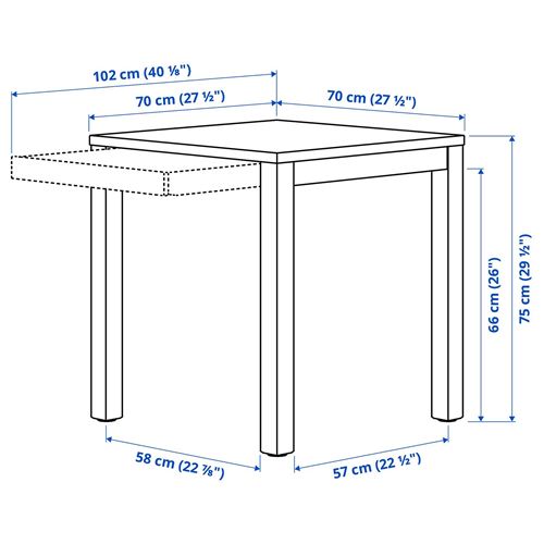 IKEA - IKEA PS 2026, mutfak masası, çam-şeffaf lake, 2 kişilik