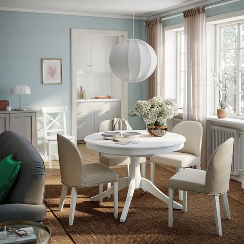 IKEA - ROSENTORP, yuvarlak yemek masası, beyaz, 4-6 kişilik