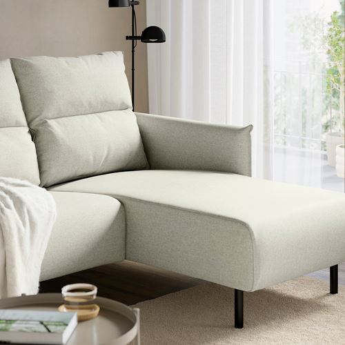 IKEA - MANNARP, 3-seat sofa with chaise longue, Gunnared beige